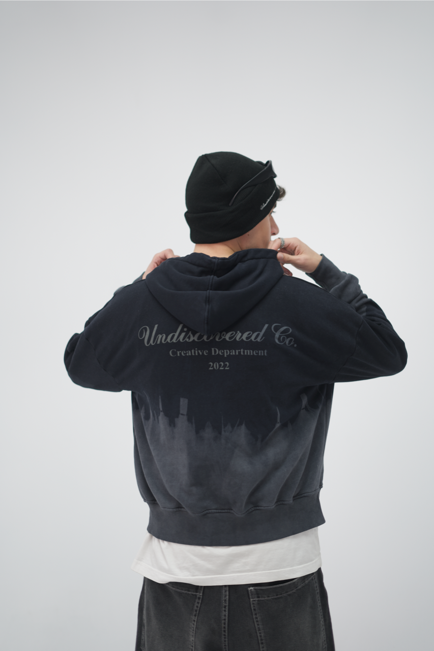 Faded Wash Zip-Up Hoodie