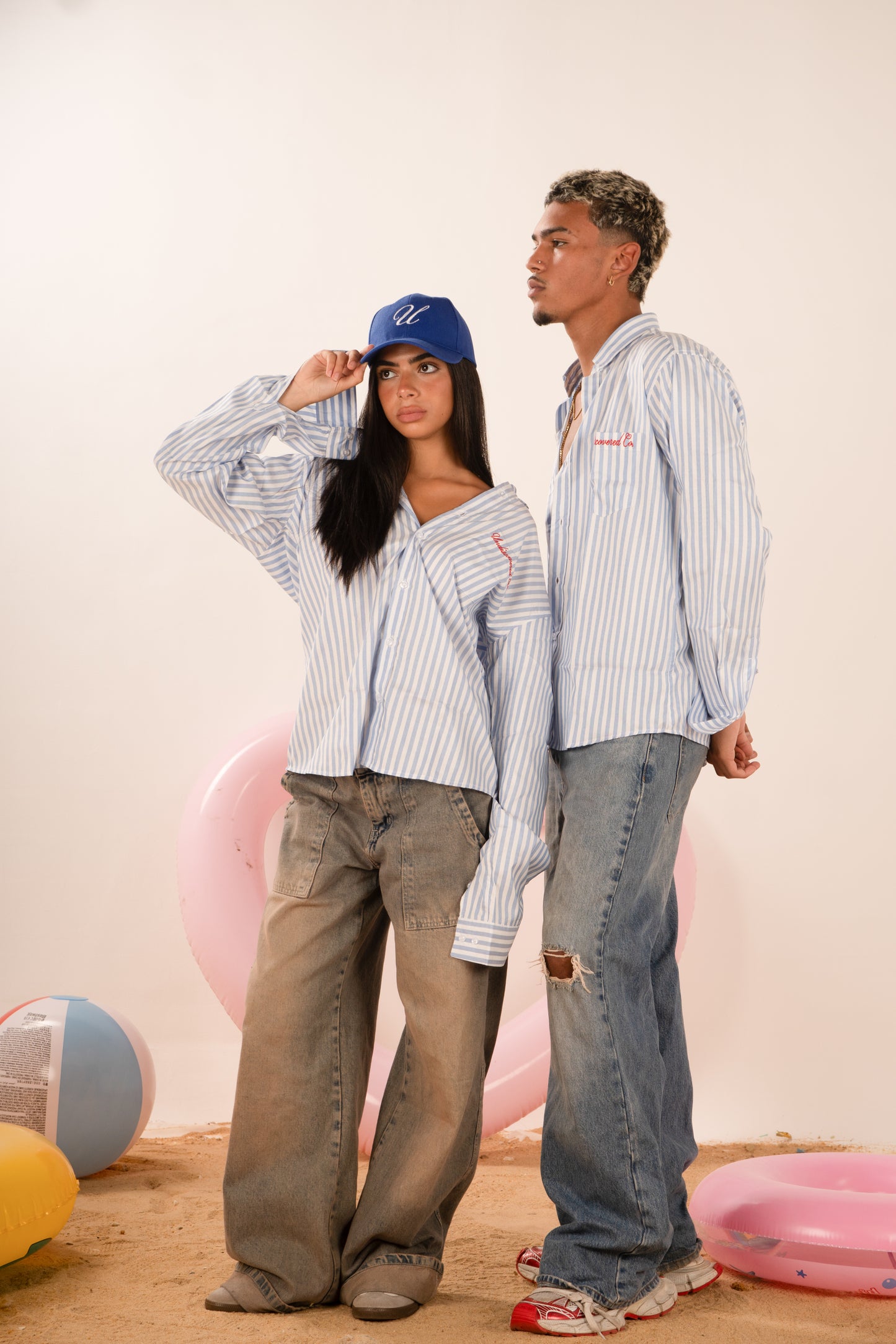 Oversized Striped Button-Up Shirt