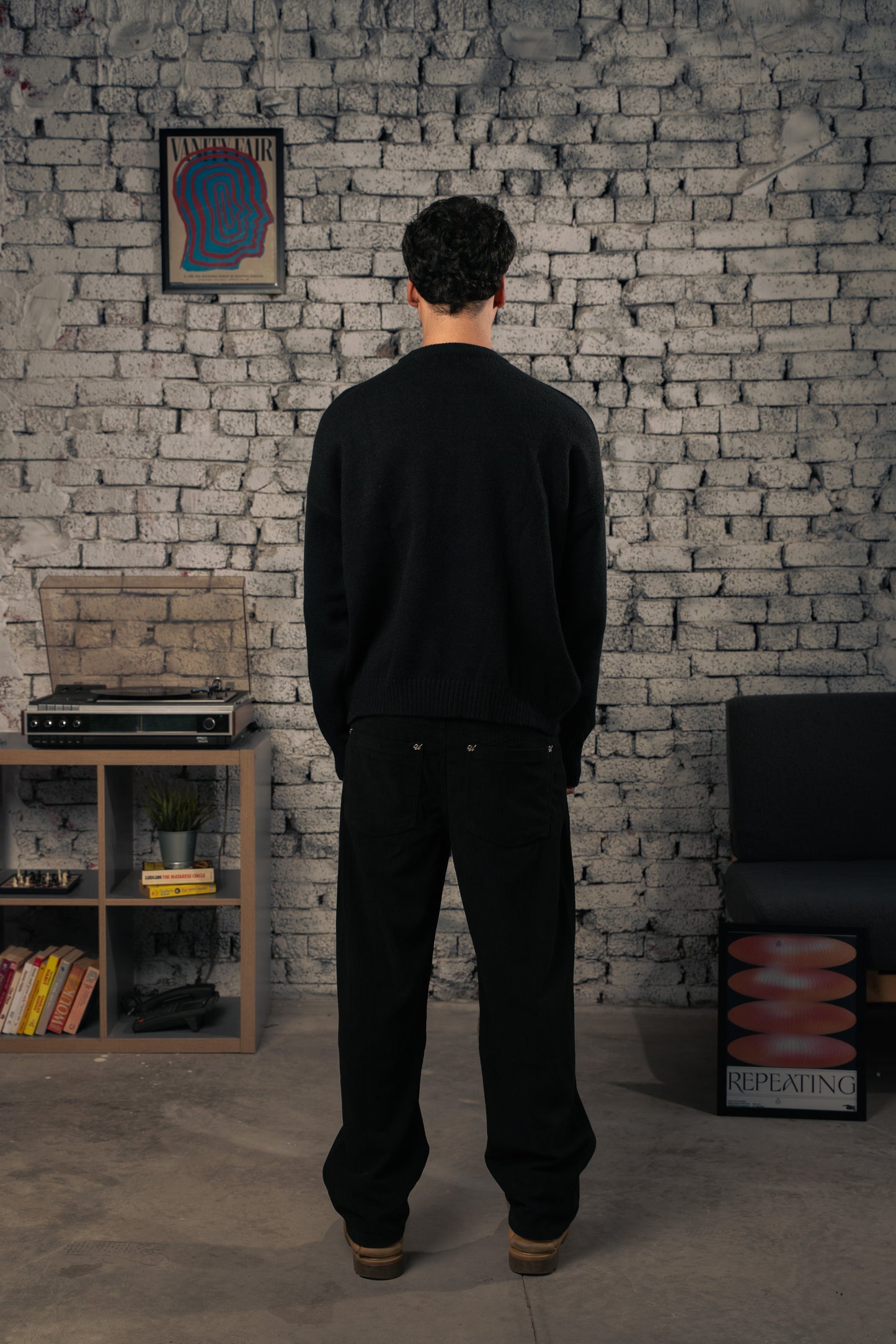 Black Pinned Corduroy Pants