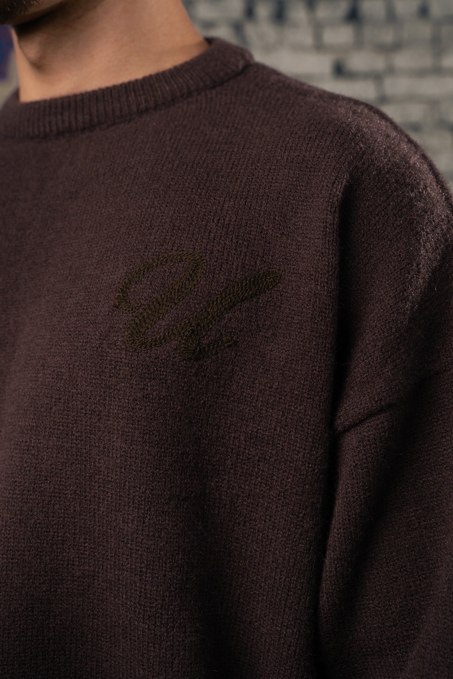 Brown Signature Knitted Sweater