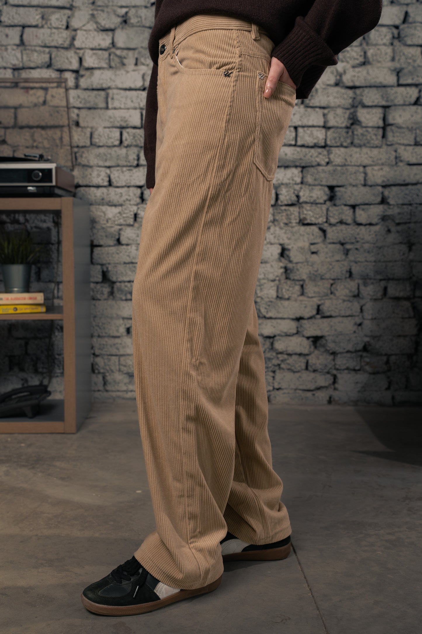 Camel Pinned Corduroy Pants