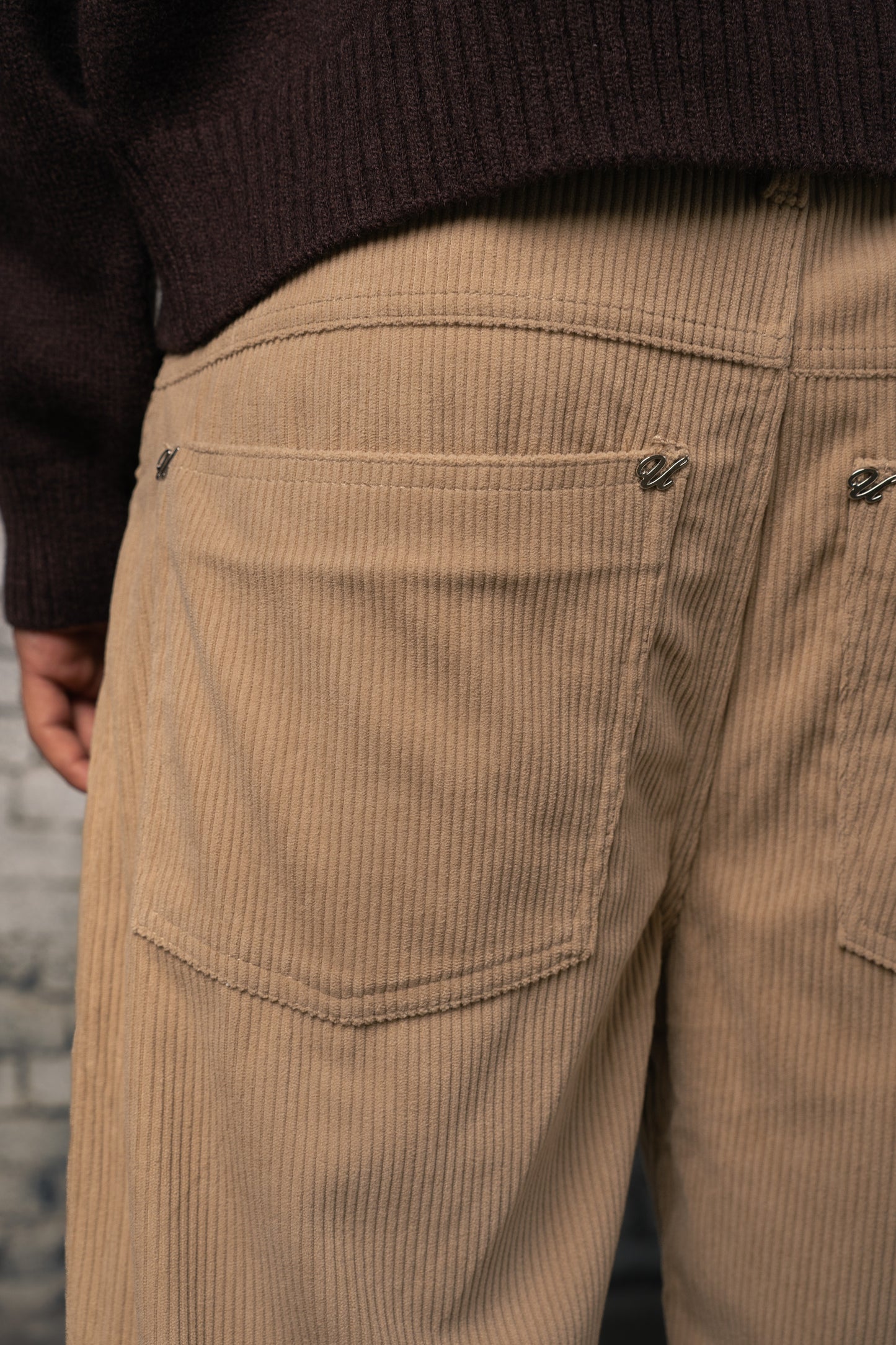 Camel Pinned Corduroy Pants