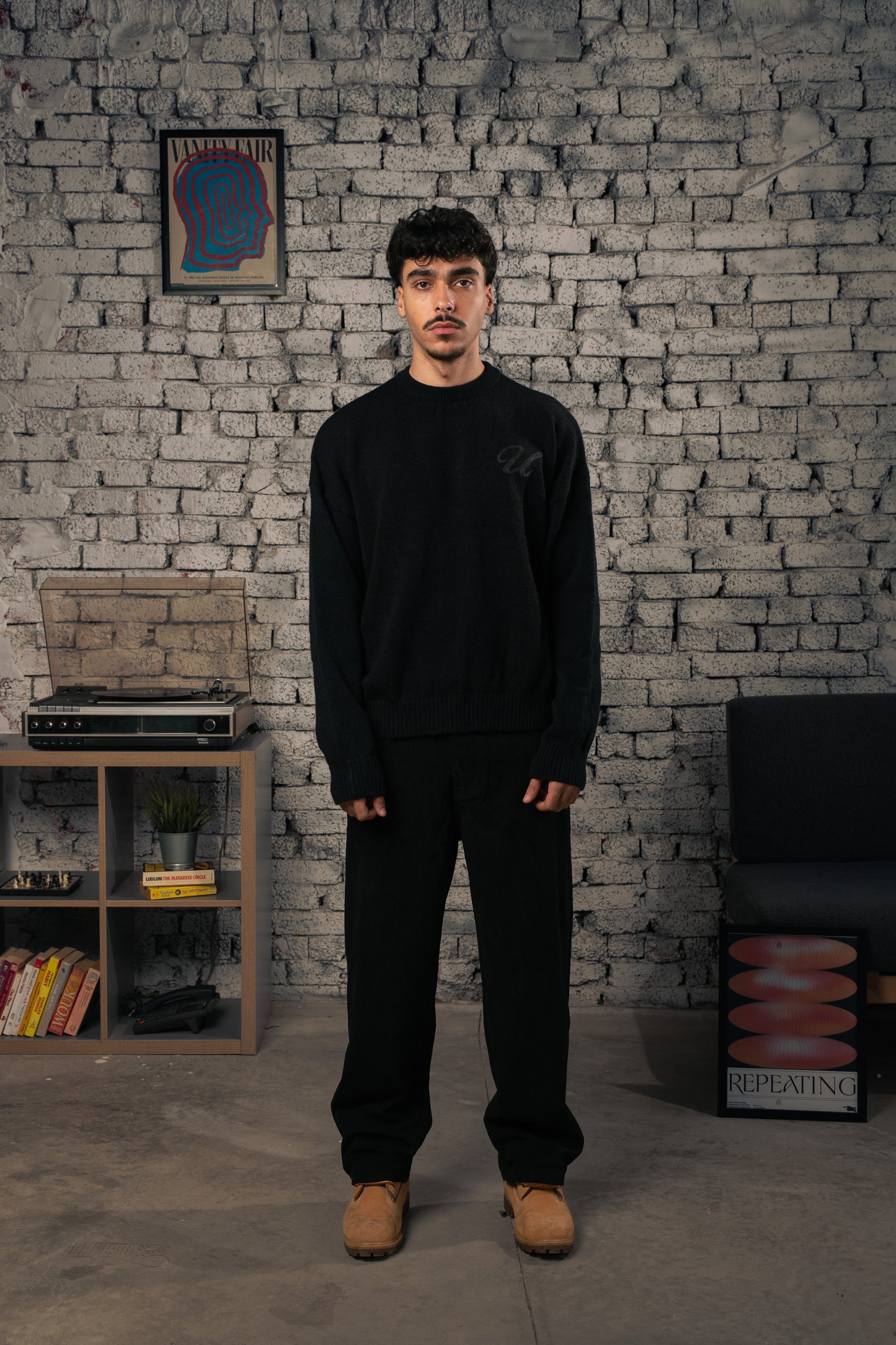 Black Pinned Corduroy Pants