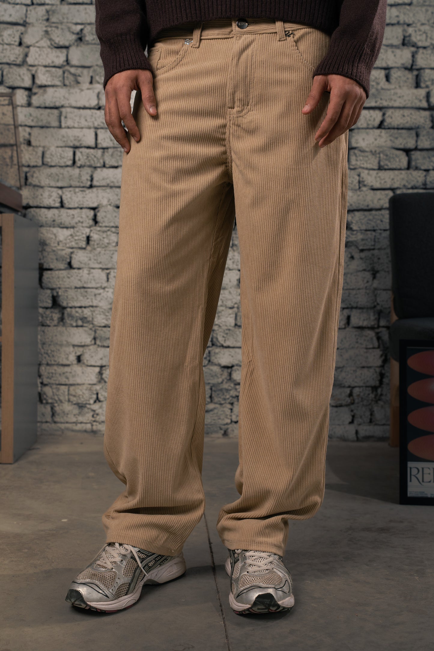 Camel Pinned Corduroy Pants