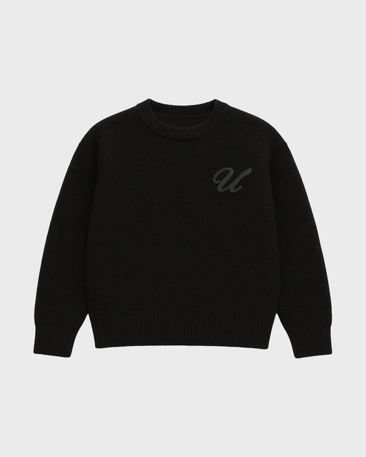 Black Signature Knitted Sweater