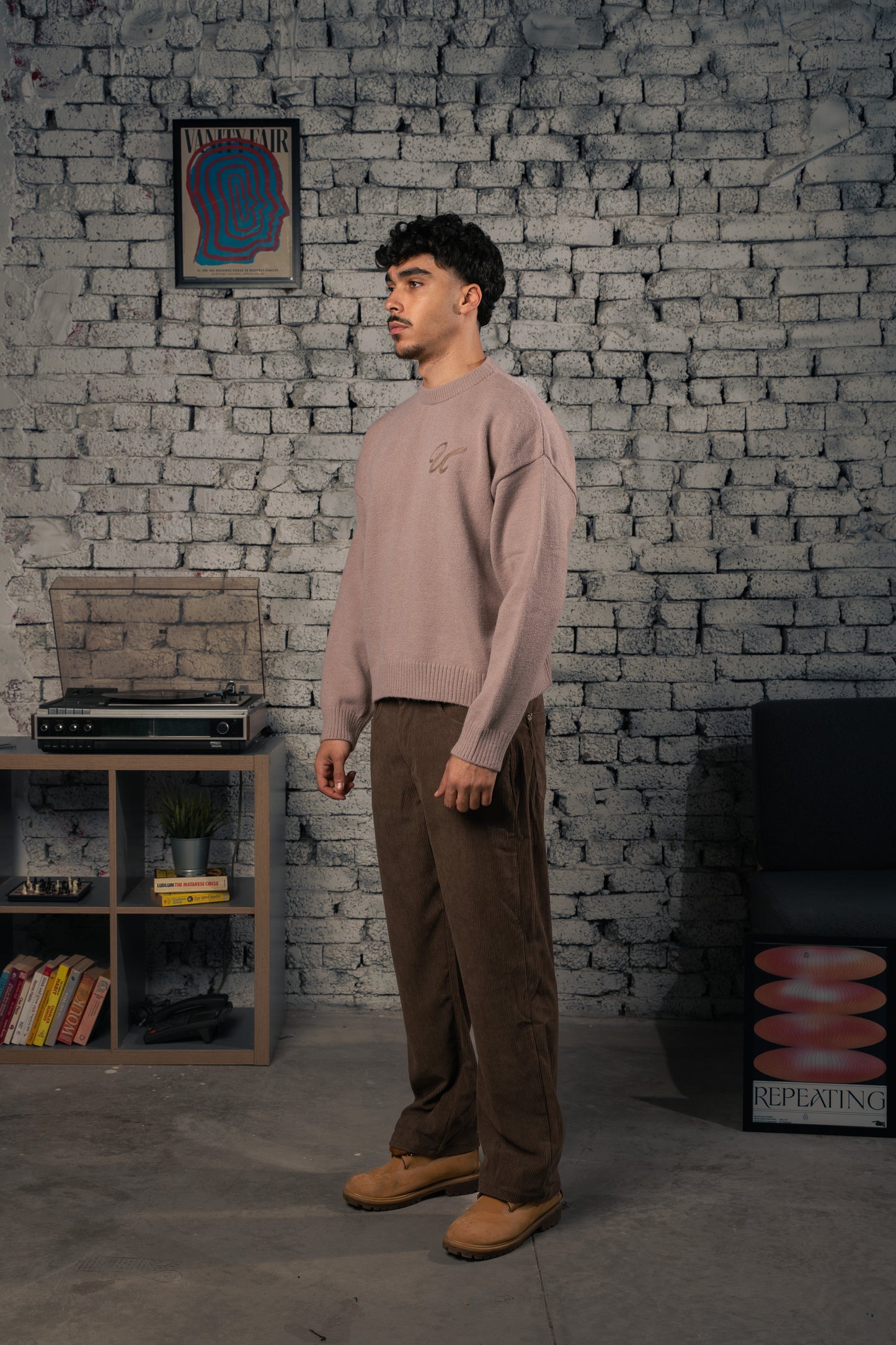 Beige Signature Knitted Sweater