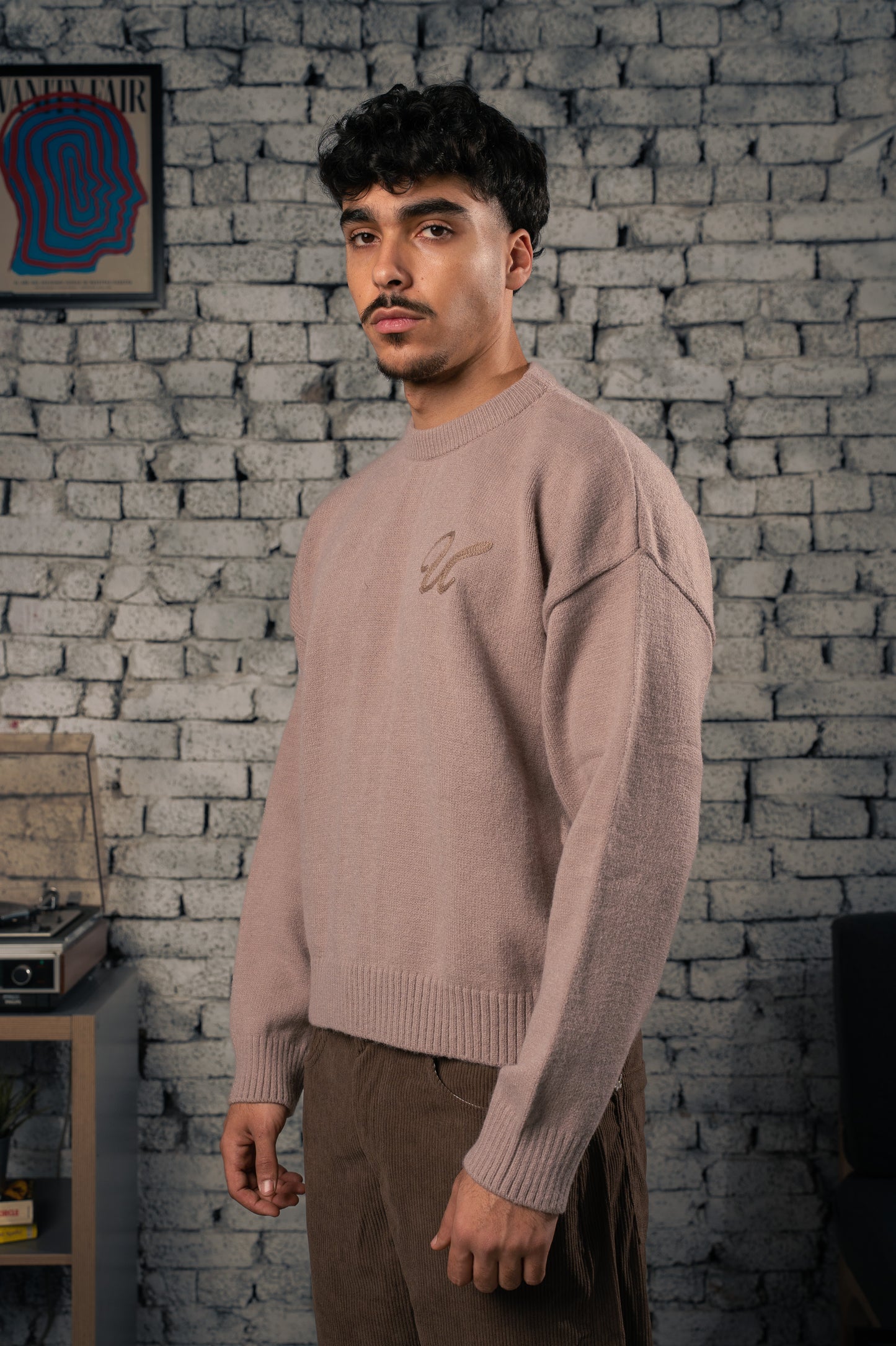 Beige Signature Knitted Sweater