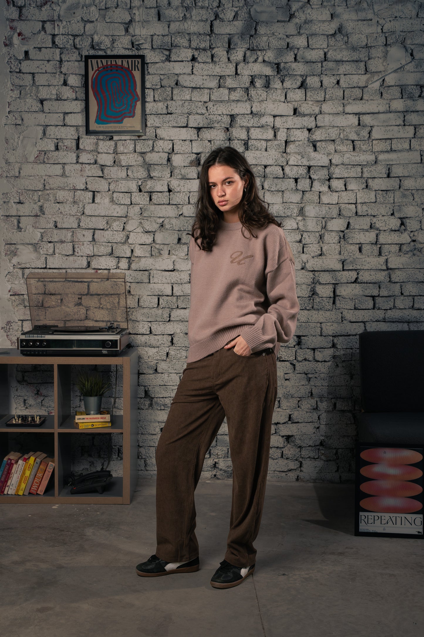 Beige Signature Knitted Sweater