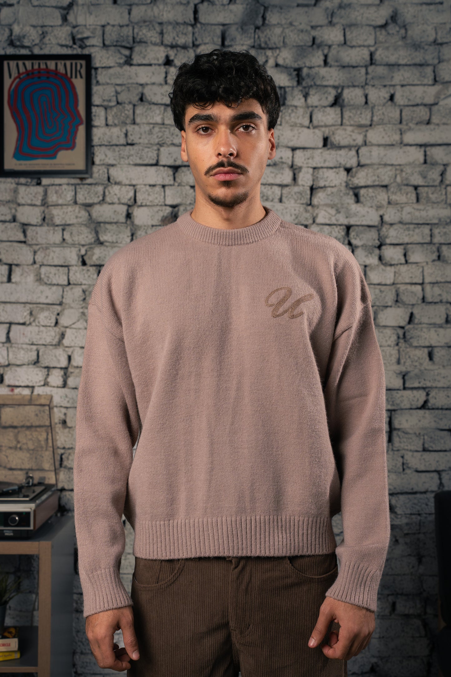 Beige Signature Knitted Sweater